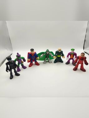 Lot Of 7 Fisher Price Imaginext DC Super Green Goblin Dr. Doom Wizard Catwoman